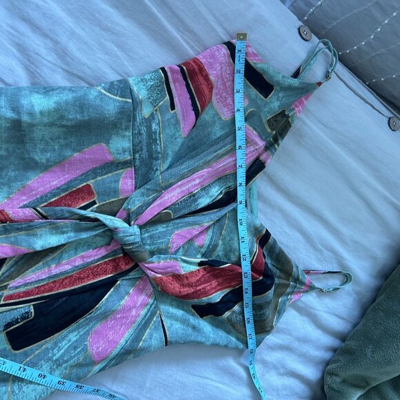 Jason Wu Multicolor Abstract Tropical Print Midi Linen Dress - Picture 8 of 12